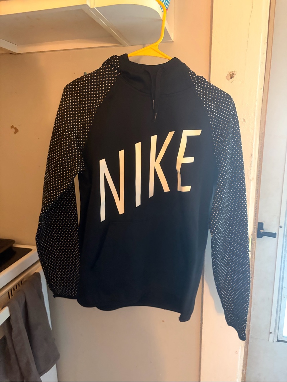 Nike Men’s Black Zip-Up Sweatshirt with White Logo